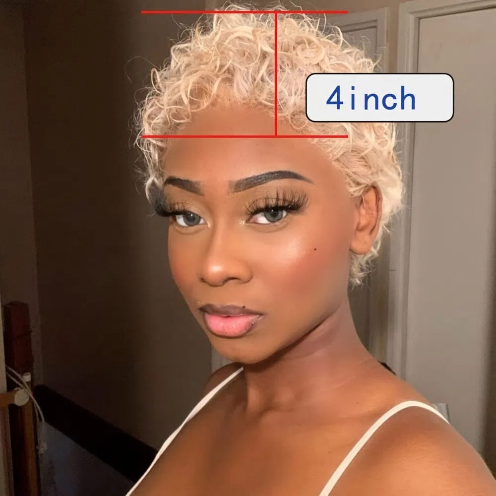 Short Curly Blonde Synthetic Wigs