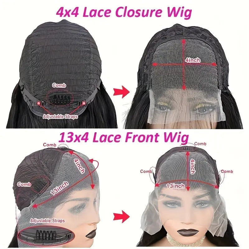 200% T2/30# And Natural Black 4x4 Closure Human Hair Curly Wave Glueless Wig